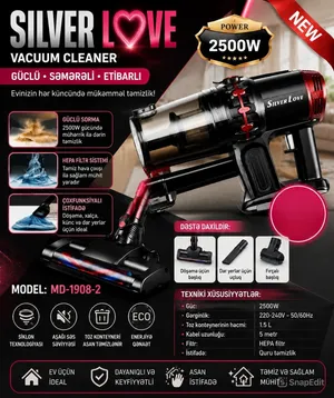 Silver Love MD-1908-2, 2500 Vt, Konteyner, 1.5 L