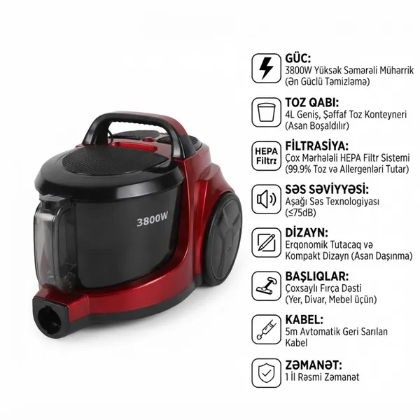 Orvica R-3800, 3800 Vt, konteyner, 4 l, 240 Vt — tozsoranlar