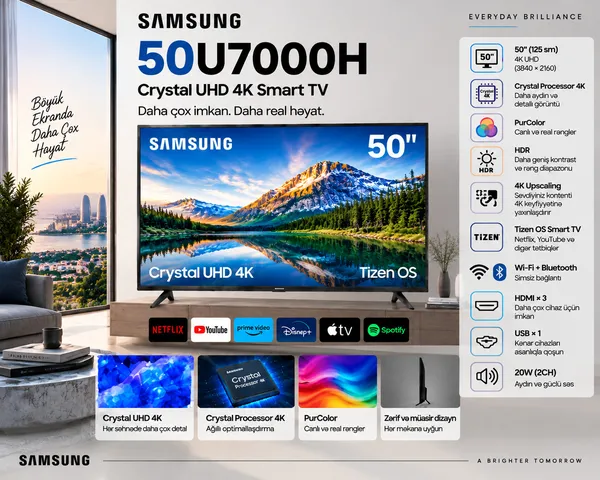 Samsung UE50U7000 Pro VP088 — televizorlar