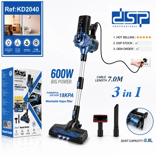 Vertikal tozsoran DSP, Simli, Quru, 600 Vt — пылесосы