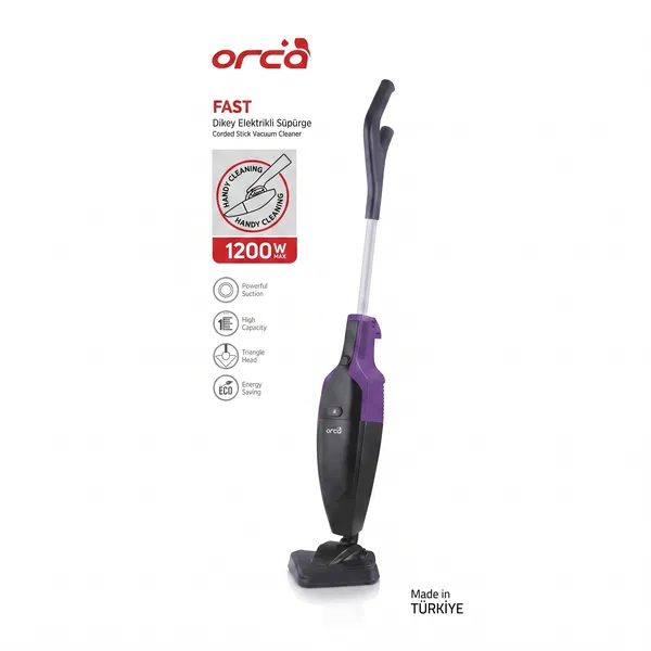 Vertikal tozsoran Orca, simli, quru, 1200 Vt, qara/bənövşəyi — tozsoranlar