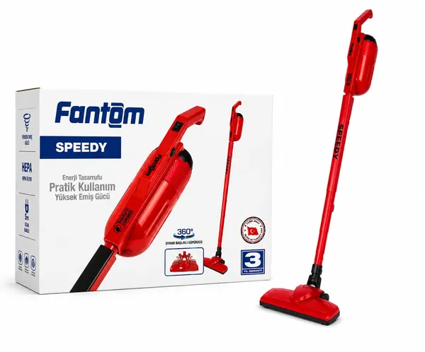 Şaquli tozsoran Fantom Speedy DU 2000, quru, 500 Vt, qırmızı — tozsoranlar