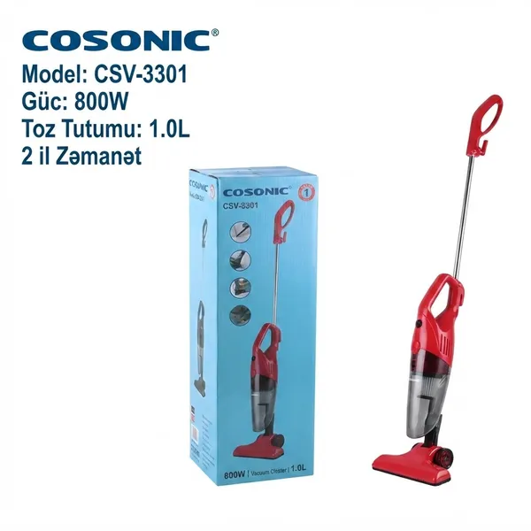 Vertikal tozsoran Cosonic simsiz quru 800 W qara-qırmızı — tozsoranlar