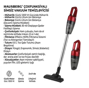 Vertikal tozsoran Hausberg, 500 ml, qara/qırmızı