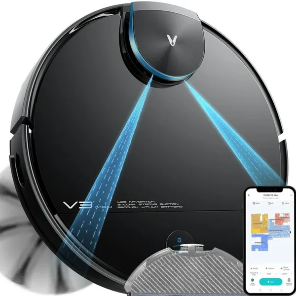 Viomi, V3 Max, konteyner, döşəmə təmizlənməsi üçün, quru və nəm, 2700 Pa — tozsoranlar