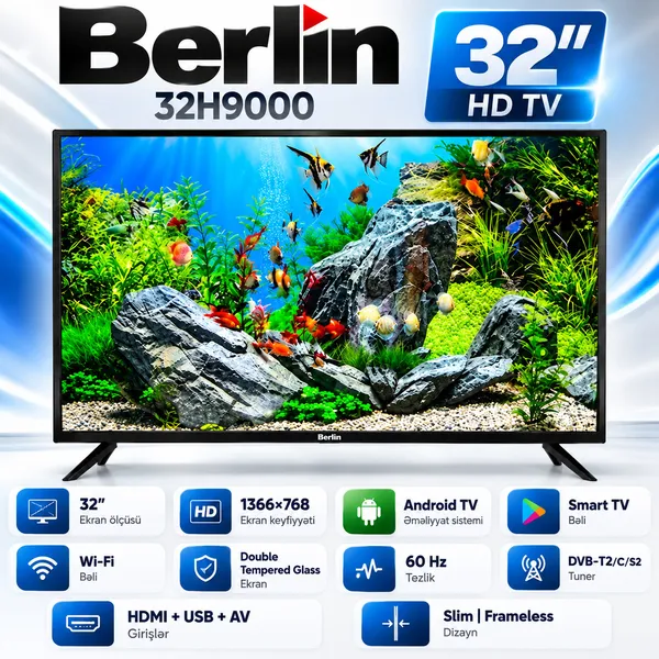 Berlin 32H9000 LED 32 düym HD Android TV — телевизоры