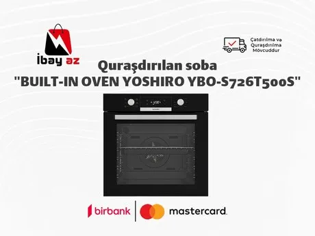 Quraşdırılan soba "BUILT-IN OVEN YOSHIRO YBO-S726T500S — sobalar və plitələr