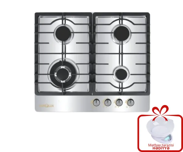 Bişirmə səthi Eurolux EU-GH3616GSD_RB + elektron mətbəx tərəzisi hədiyyə — bişirmə panelləri