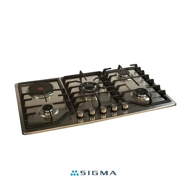 Bişirmə paneli DNG 91460 İX 4 qaz, 1 elektrik göz, avtomatik alovlanma, inox - 2515044000009 — bişirmə panelləri