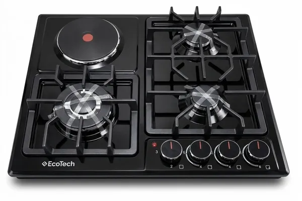 Bişirmə paneli Ecotech E60 F4003B, qara, mexaniki — bişirmə panelləri