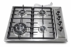 Qaz bişirmə paneli Ecotech E60 M4004IX, gümüşü, mexaniki