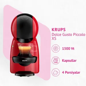 Qəhvə maşını Krups Dolce Gusto Piccolo XS (KP1A3510A) Red