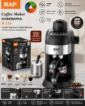 Damcılı qəhvəbişirən RAF R.133 800 W 1 l qara