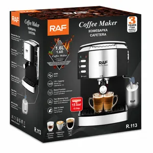 Damcılı qəhvəbişirən RAF R.113 850 W 1.6 l qara-gümüşü