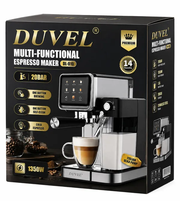 Qəhvə maşını Duvel DL-010 RS, Espresso, 1350 Vt, 1 L, Qara — qəhvə maşınları
