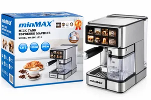 Espresso qəhvə maşını MinMax MC-1313, Espresso, 1600 Vt, 1.8 l, Gümüşü