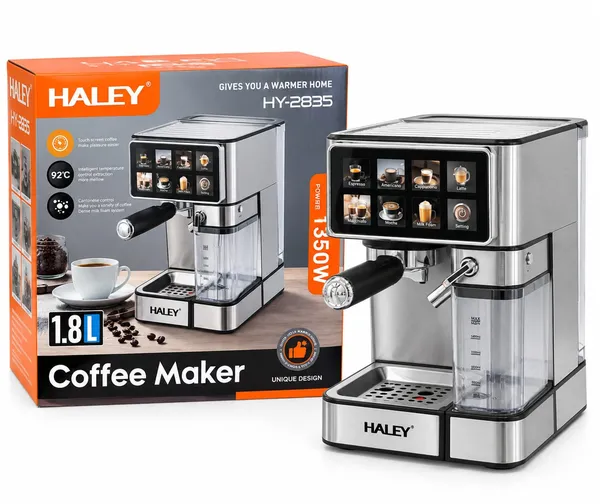 Qəhvəbişirən Haley HY-2835 1350 W 1.8 l gümüşü — кофемашины