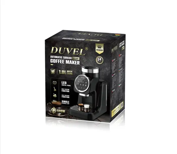 Qəhvəbişirən Duvel FH-DL-245, Türk sayağı qəhvə, 500 Vt, 1 L, Qara — qəhvə maşınları