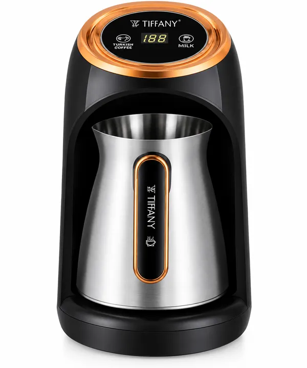 Qəhvəbişirən Tiffany, TF-1613 3-ü 1-də, Türk sayağı qəhvə, 600 Vt, 0.3 L, Gümüşü — qəhvə maşınları