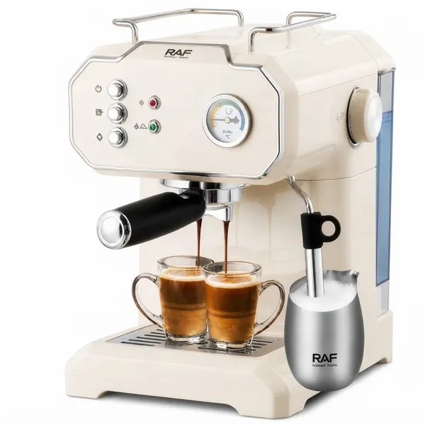 Qəhvə maşını RAF, borulu, 850 Vt, 1.8 L, bej — qəhvə maşınları