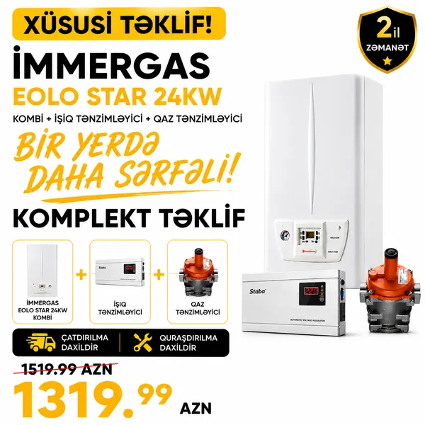 Immergas 24 Kw – Xüsusi Təklif Paketi — kombilər