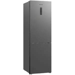 HOFFMANN NFB-186DS No Frost, 186 litr, A+ enerji sinfi, mexaniki idarəetmə, səssiz işləmə, LED işıqlandırma, şüşə rəflər, gümüşü rəng - NFB-186DS