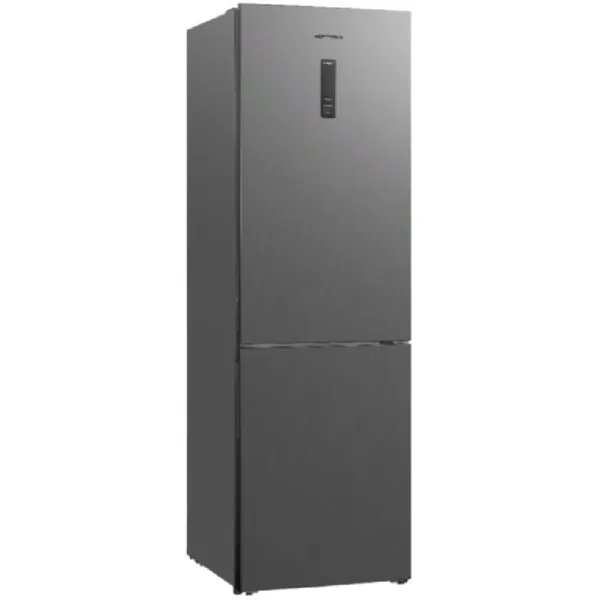 HOFFMANN NFB-186DS No Frost, 186 litr, A+ enerji sinfi, mexaniki idarəetmə, səssiz işləmə, LED işıqlandırma, şüşə rəflər, gümüşü rəng - NFB-186DS — холодильники