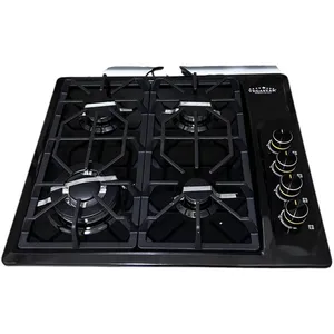 Quraşdırılan qaz bişirmə paneli Vegastar TECH_VG-6014B 4 gözlü Qara