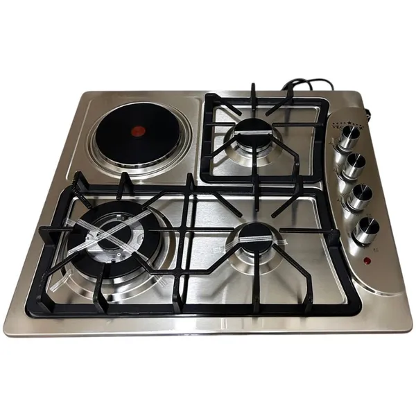Qaz paneli VegaStar TECH_VG-6013S 3 qaz 1 elektrik göz 60x50 Metal rəngli — варочные панели
