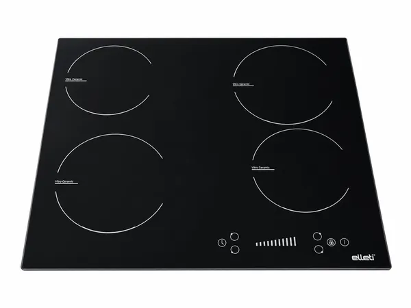 Quraşdırılan bişirmə paneli Elleti VC 2060 Black, Elektrik, Sensor, 4 konfor, 59 sm — bişirmə panelləri