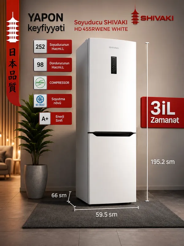Shivaki No Frost ikiqapılı ağ — soyuducular