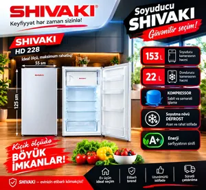 Mini soyuducu Shivaki, HD228, Birqapılı, Ağ, 175 L, A+