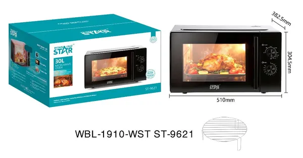 Mikrodalğalı soba Winning Star ST-9621, 30 L, 1520 Vt, Mikrodalğalar, Qara — микроволновые печи