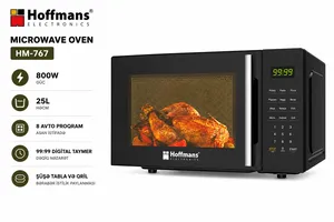 Mikrodalğalı soba Hoffmans HM-767, 25 L, 800 Vt, Mikrodalğalar, Qara