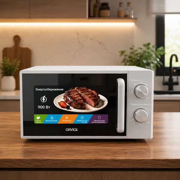 Mikrodalğalı soba Orvica 7001, 20 L, 900 Vt, boz — микроволновые печи