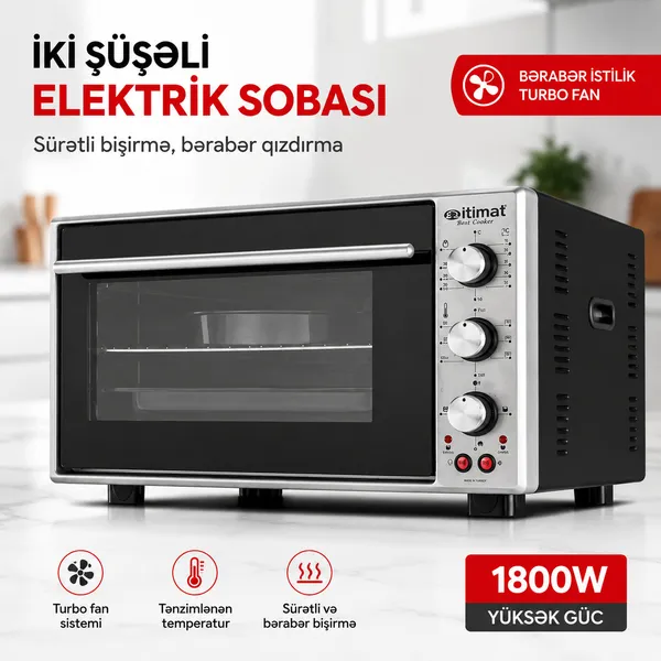 Mikrodalğalı soba Itimat 50 l 1600 W qril funksiyalı gümüşü. — микроволновые печи
