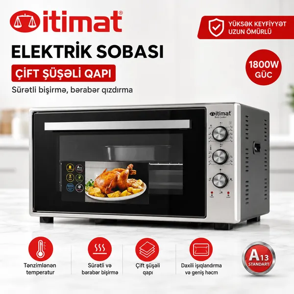Mikrodalğalı soba Itimat 50 l 1200 W qril funksiyalı gümüşü. — микроволновые печи
