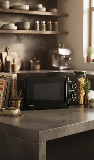 Mikrodalğalı soba Toshiba, 20 L, 800 Vt, qara