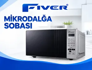 Mikrodalğalı soba Fiver Camlı Pro, 25 L, 1100 Vt, qara/boz