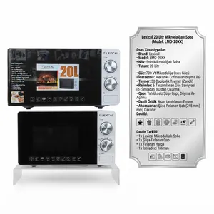Mikrodalğalı soba Lexical LMO-20XX 20 l 700 W konveksiya qara-ağ