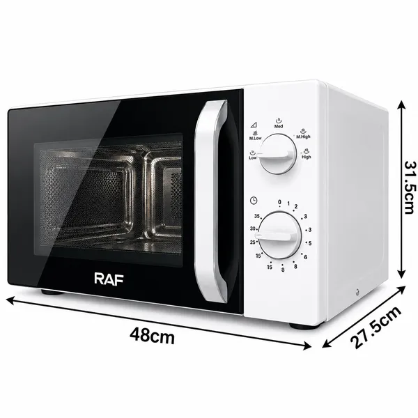 Mikrodalğalı soba RAF R.8002, 23.2 L, 800 Vt, ağ — mikrodalğalı sobalar