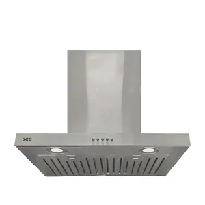 Aspirator SEE HT6001, Divar aspiratoru, 900 kub. m/ saat, Gümüşü, Düyməli