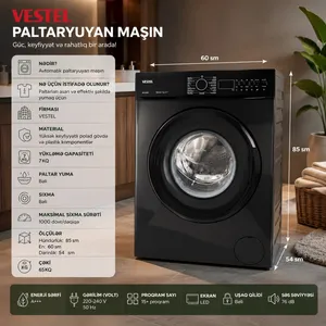 Vestel MU_1375 8 kq 1000 dövr/dəq qara