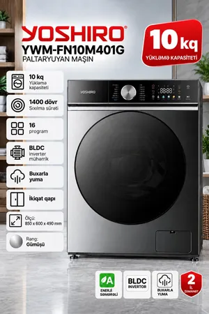 Yoshiro, YWM-FN10M401G-MYCM147159, Gümüşü, 10 kq, 1400 dövr/dəq