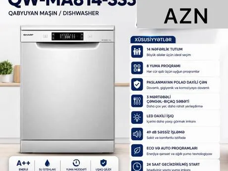 SHARP QW-MA814-SS3 qabyuyan — посудомоечные машины