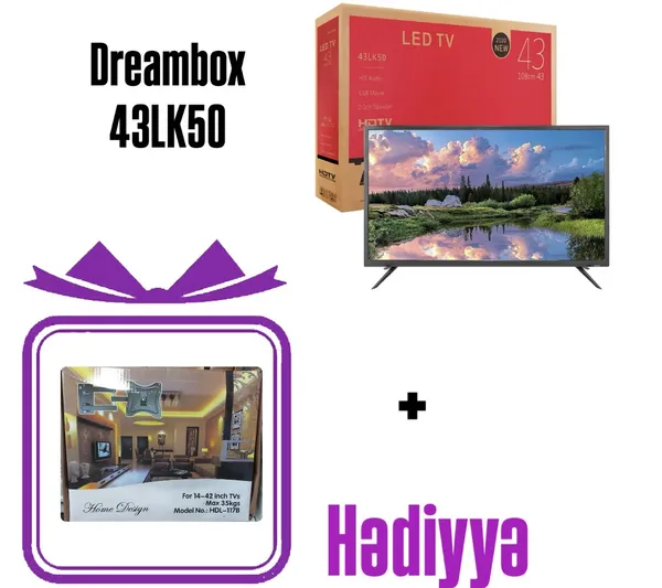 Dreambox 43LK50RAX012 + Tv Asılqan Hədiyyə — televizorlar