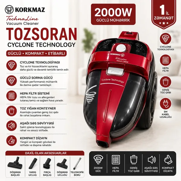 Korkmaz 2000 Vt — пылесосы