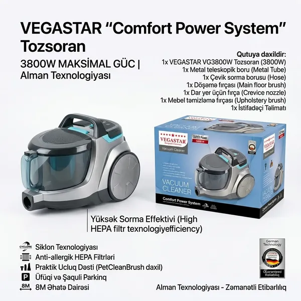 VegaStar 3800W — tozsoranlar