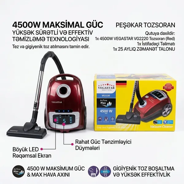 VegaStar VG-2220 4200W 1.9 L — tozsoranlar