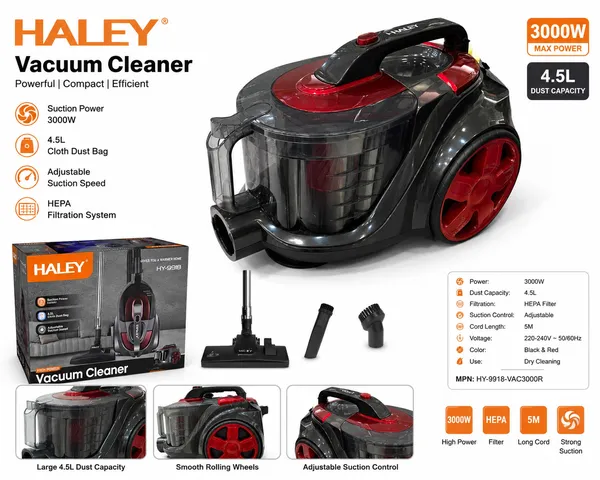 Haley HY-9918 3000 W 4.5 l torbalı. — tozsoranlar
